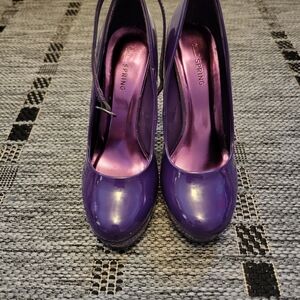 Call It Spring Glossy Purple Heels